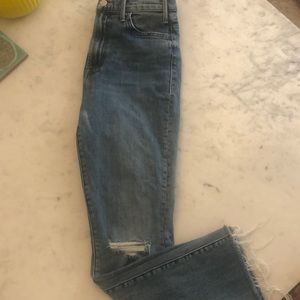 Mother Hustler Ankle Fray Jeans